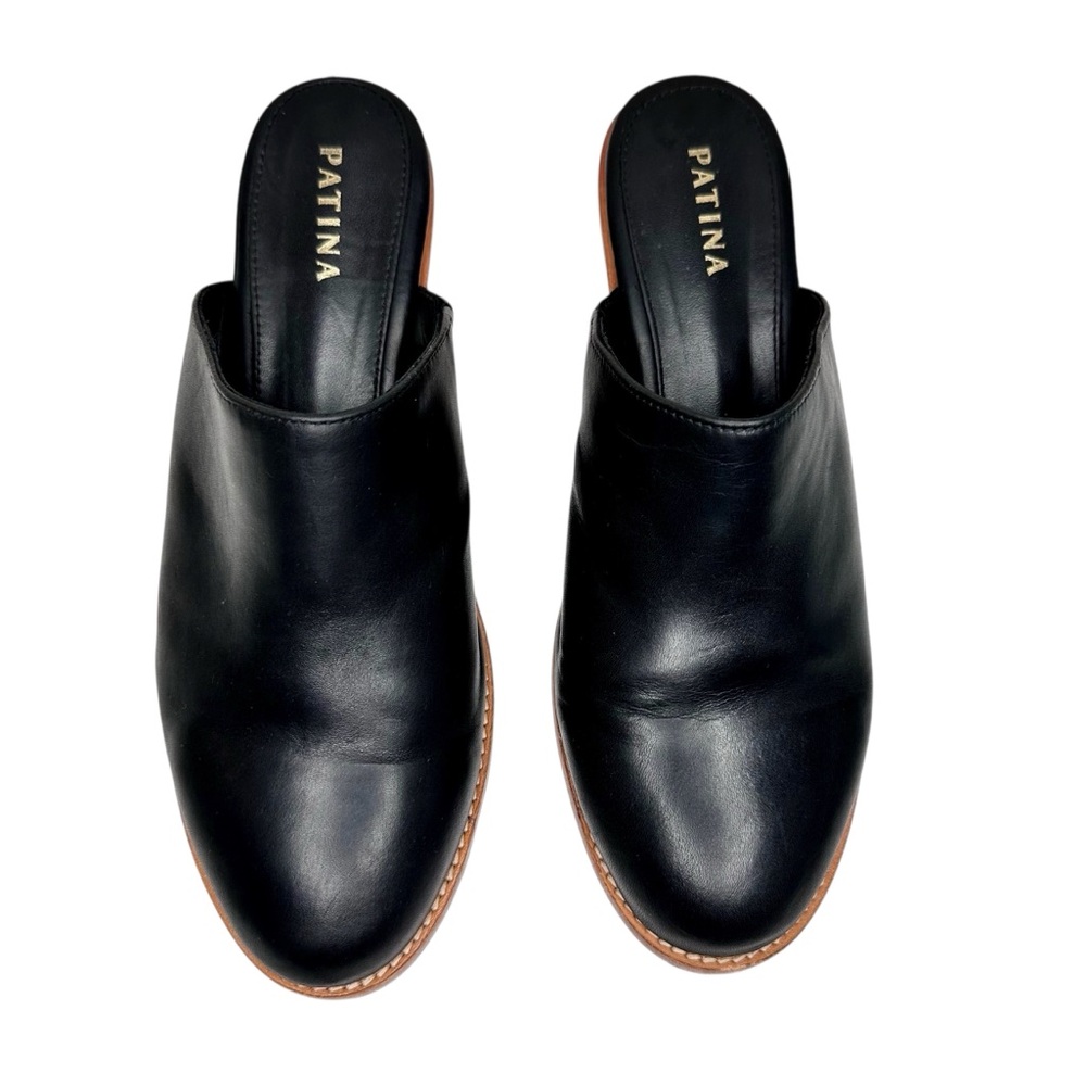 Patina Portland Leather Goods Almost Perfect Closed Toe Mules Shoes Black 9.5 - Picture 6 of 16
